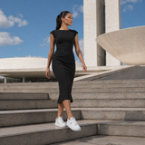 Via Marte Tênis Flatform Preto Camurça e Branco Crystal — Estilo Premium para o Dia a Dia