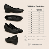 Sapato Scarpin Modare Salto Baixo Grosso  Calce Fácil Preto Bege Marinho 34-39