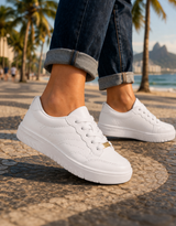 Tênis Feminino Vizzano Branco Plataforma Casual Dia a Dia - de pés cansados a passos leves.