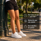 Tênis Feminino Vizzano Branco Plataforma Casual Dia a Dia - de pés cansados a passos leves.