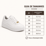 Tênis Feminino Vizzano Branco Plataforma Casual Dia a Dia - de pés cansados a passos leves.