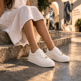 Tênis Feminino Vizzano Branco Plataforma Casual Dia a Dia - de pés cansados a passos leves.