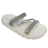 Sandália feminino papete Flatform Brilho Strass – Conforto, Estilo e Bem-Estar