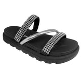 Sandália feminino papete Flatform Brilho Strass – Conforto, Estilo e Bem-Estar