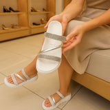 Sandália feminino papete Flatform Brilho Strass – Conforto, Estilo e Bem-Estar