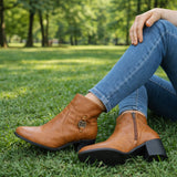 Bota Coturno Cano Curto Couro Bottero Burnish Fivela