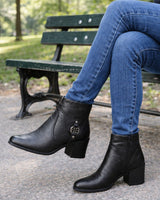 Bota Coturno Cano Curto Couro Bottero Burnish Fivela