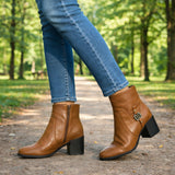 Bota Coturno Cano Curto Couro Bottero Burnish Fivela